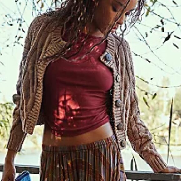new Free People Bonfire Cardigan 100% Cotton 5S3 - Picture 2 of 6